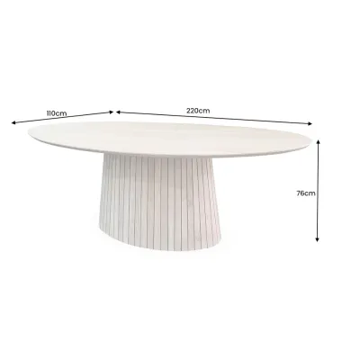 Invicta Stół do jadalni ART DECO owalny z drewna mango 220cm / 44563