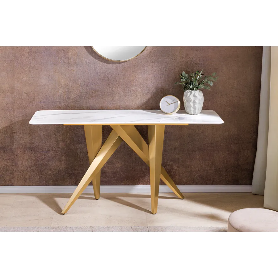 Invicta Konsola ART LIVING ceramiczny biały blat 140cm / 46203