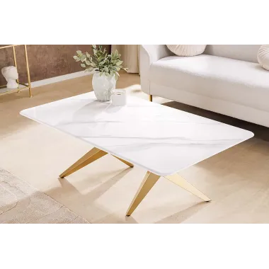 Invicta Stolik kawowy ART LIVING ceramiczny biały blat 130cm / 46204