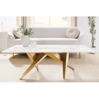 Invicta Stolik kawowy ART LIVING ceramiczny biały blat 130cm / 46204