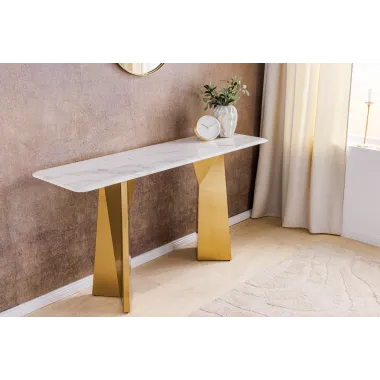 Invicta Konsola EXTRAVAGANCIA optyka białego marmuru 140cm / 45936