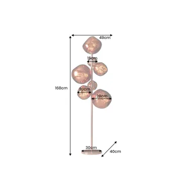 Invicta Lampa podłogowa LIQUID DIAMOND miedź 170cm / 46023