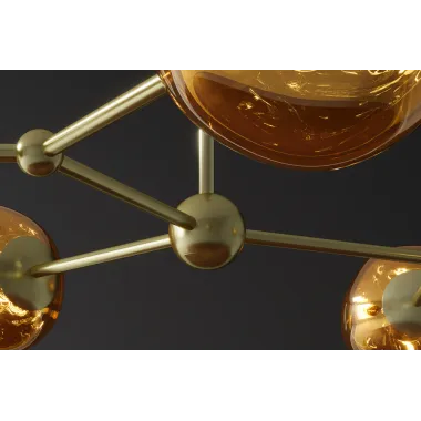 Invicta Lampa wisząca LIQUID DIAMOND 5 szklanych kloszy w kolorze złotym/ 46020
