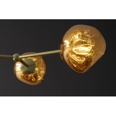 Invicta Lampa wisząca LIQUID DIAMOND 5 szklanych kloszy w kolorze złotym/ 46020