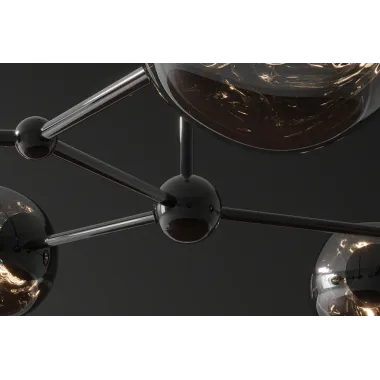 Invicta Lampa wisząca LIQUID DIAMOND 5 szklanych kloszy w kolorze szarym / 46021