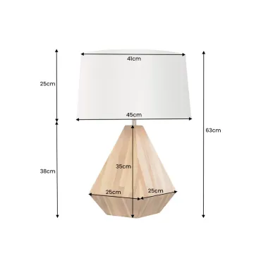 Invicta Lampa stołowa DIAMOND drewno tekowe 60cm / 43848
