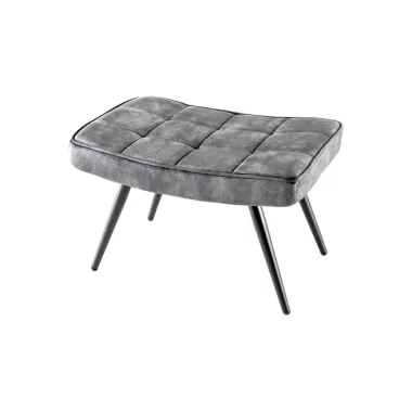 Invicta Stołek SCANDINAVIA aksamitny szary 40cm / 44026