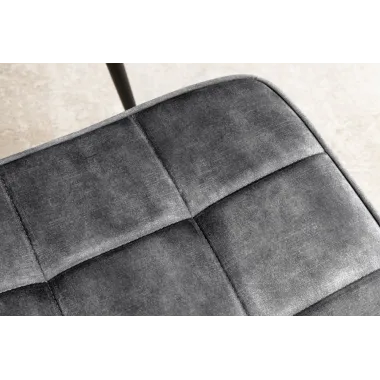 Invicta Stołek SCANDINAVIA aksamitny szary 40cm / 44026