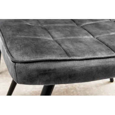 Invicta Stołek SCANDINAVIA aksamitny szary 40cm / 44026