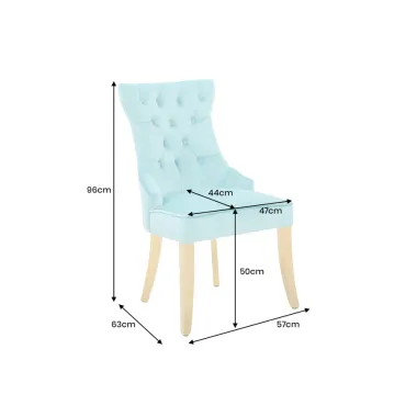 Invicta Krzesło CASTLE z uchwytem aksamitny błękit 57cm / 45844