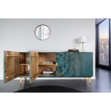 Invicta Komoda GOLDEN SUNSET turkusowe mango 177cm / 45643