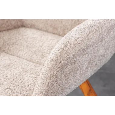 Invicta Krzesło BALTIC obrotowe 360° beżowe Bouclé 61cm / 44199