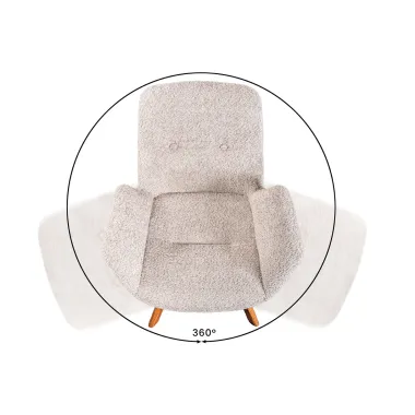 Invicta Krzesło BALTIC obrotowe 360° beżowe Bouclé 61cm / 44199