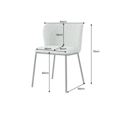 IInvicta Krzesło LYON niebieska krata bouclé 54cm / 44958