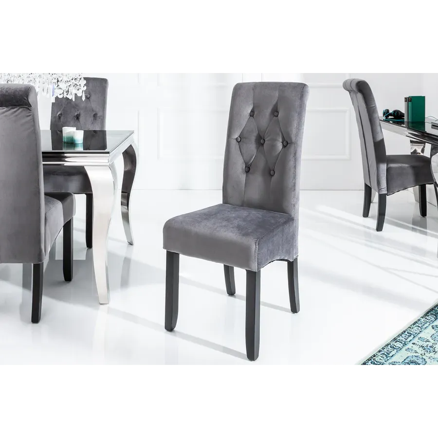 Invicta Krzesło CASA szary aksamit 48cm / 38979