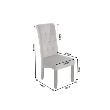 Invicta Krzesło CASA szary aksamit 48cm / 38979