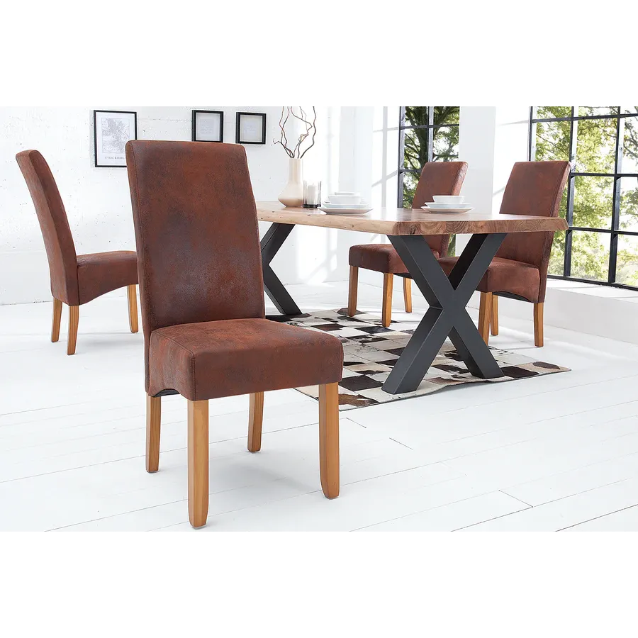 Invicta Krzesło CASA z mikrofibry Coffee w stylu vintage 45cm / 21133