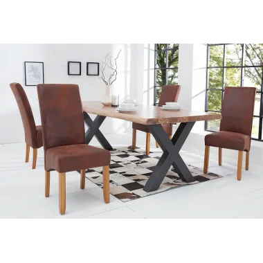 Invicta Krzesło CASA z lekkiej mikrofibry kawowej w stylu vintage 45 / 21133