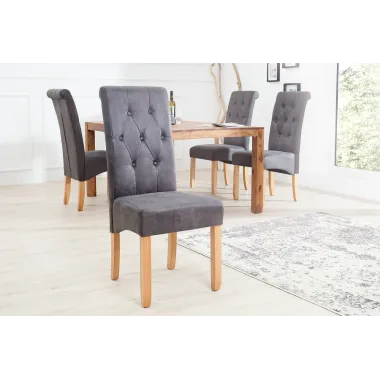 Invicta Krzesło CASA mikrofibra antyczna szarość 45cm / 37293