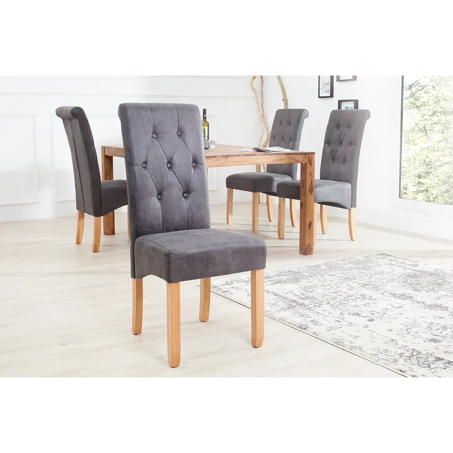 Invicta Krzesło CASA mikrofibra antyczna szarość 45cm / 37293
