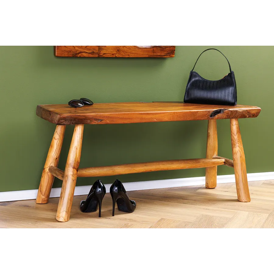 Invicta Ławka ROOT drewno tekowe w kolorze naturalnego brązu 100 cm / 44709