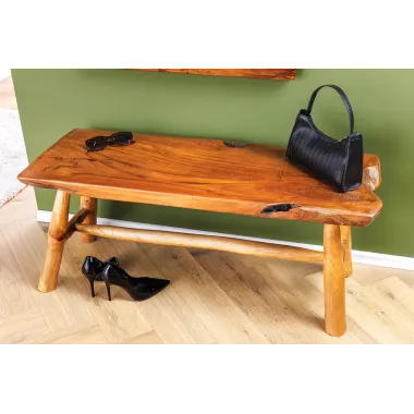 Invicta Ławka ROOT drewno tekowe w kolorze naturalnego brązu 100 cm / 44709