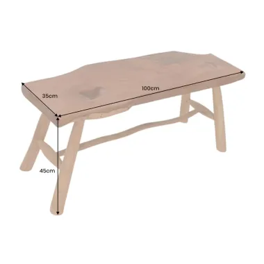 Invicta Ławka ROOT drewno tekowe w kolorze naturalnego brązu 100 cm / 44709