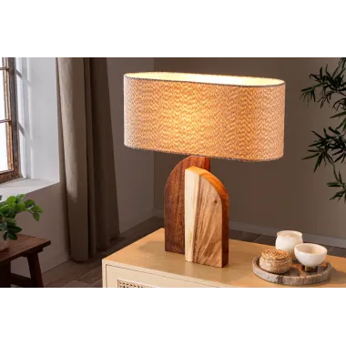 Invicta Lampa stołowa LOVERS naturalny klosz z drewna deszczowego 60cm / 46649