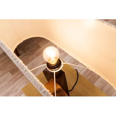 Invicta Lampa stołowa LOVERS naturalny klosz z drewna deszczowego 60cm / 46649