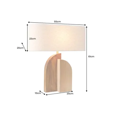 Invicta Lampa stołowa LOVERS naturalny klosz z drewna deszczowego 60cm / 46649