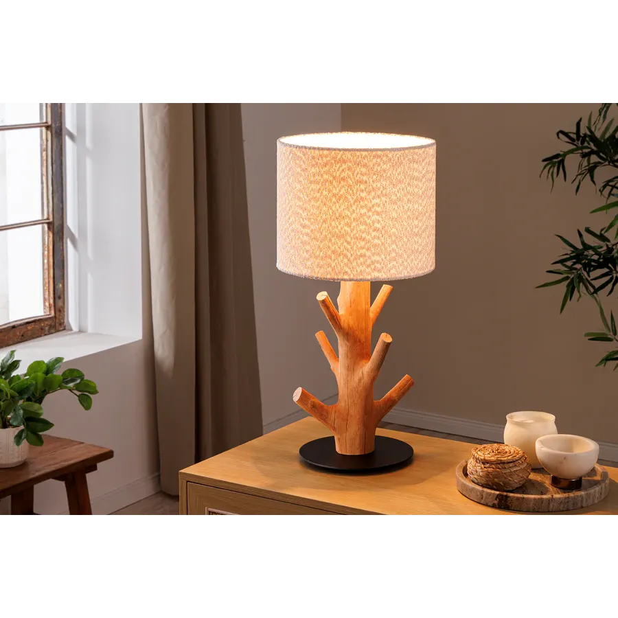 Invicta Lampa stołowa JEWELRY z naturalnego drewna mangostanu 60cm / 46649