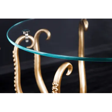 Invicta Stolik kawowy OCTOPUS z złotą lampką 50cm / 44567