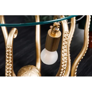 Invicta Stolik kawowy OCTOPUS z złotą lampką 50cm / 44567