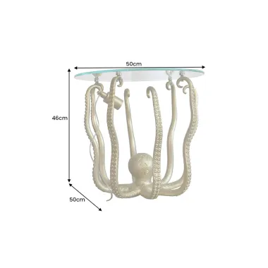 Invicta Stolik kawowy OCTOPUS z złotą lampką 50cm / 44567