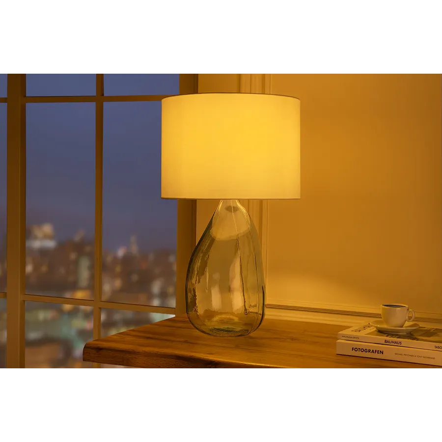 Invicta Lampa stołowa CLASSIC biały klosz ze szkła pochodzącego z recyklingu 60cm / 44495