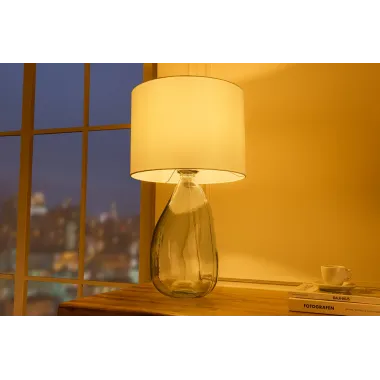 Invicta Lampa stołowa CLASSIC biały klosz ze szkła pochodzącego z recyklingu 60cm / 44495