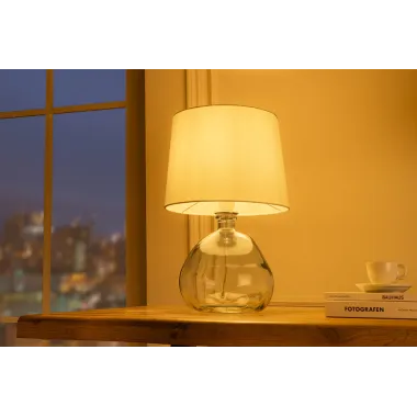 Invicta Lampa stołowa CLASSIC biały klosz ze szkła pochodzącego z recyklingu 40cm / 44494