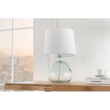 Invicta Lampa stołowa CLASSIC biały klosz ze szkła pochodzącego z recyklingu 40cm / 44494