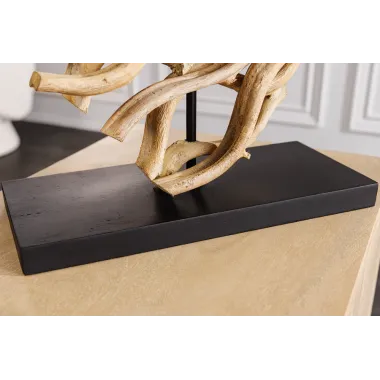 Invicta Lampa stołowa THE WAVE z kloszem z drewna tekowego w kolorze białym  60cm / 43932