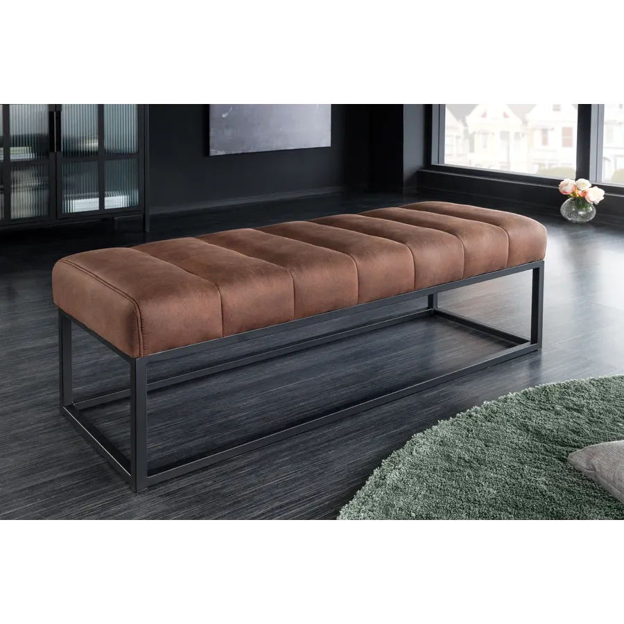 Invicta Ławka PETIT BEAUTÉ z mikrofibry w kolorze antycznego brązu  110cm / 44426