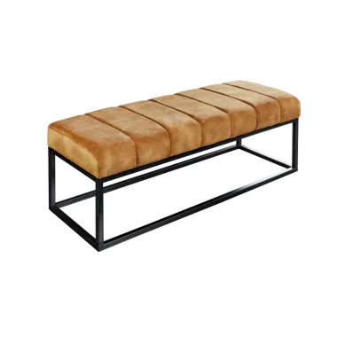 Invicta Ławka PETIT BEAUTÉ aksamitna w kolorze musztardowej żółći 110cm / 44617