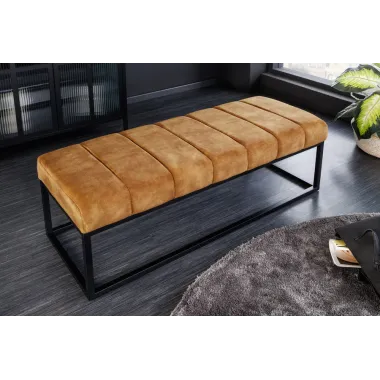 Invicta Ławka PETIT BEAUTÉ aksamitna w kolorze musztardowej żółći 110cm / 44617