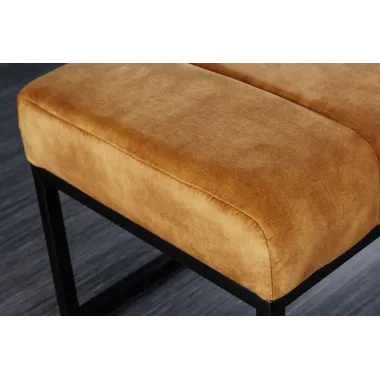 Invicta Ławka PETIT BEAUTÉ aksamitna w kolorze musztardowej żółći 110cm / 44617
