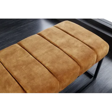 Invicta Ławka PETIT BEAUTÉ aksamitna w kolorze musztardowej żółći 110cm / 44617
