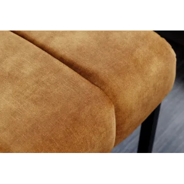 Invicta Ławka PETIT BEAUTÉ aksamitna w kolorze musztardowej żółći 110cm / 44617