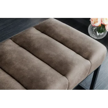 Invicta Ławka PETIT BEAUTÉ z mikrofibry, szara  110cm / 44427