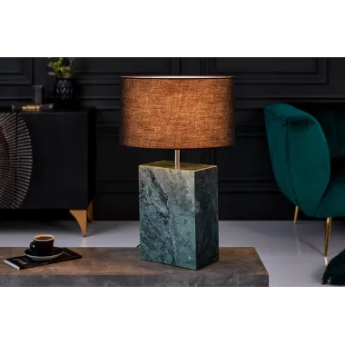 Invicta Lampa stołowa NOBLE podstawa zielony marmur 35cm / 40902