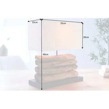 Invicta Lampa stołowa PERIFERE drewno teakowe 35cm / 19477