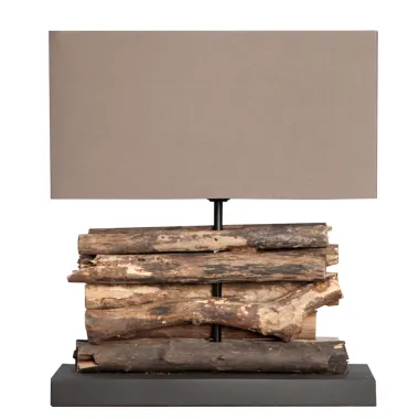 Invicta Lampa stołowa PERIFERE brązowe drewno teakowe 35cm / 17322