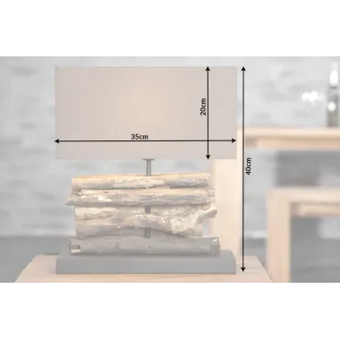 Invicta Lampa stołowa PERIFERE brązowe drewno teakowe 35cm / 17322